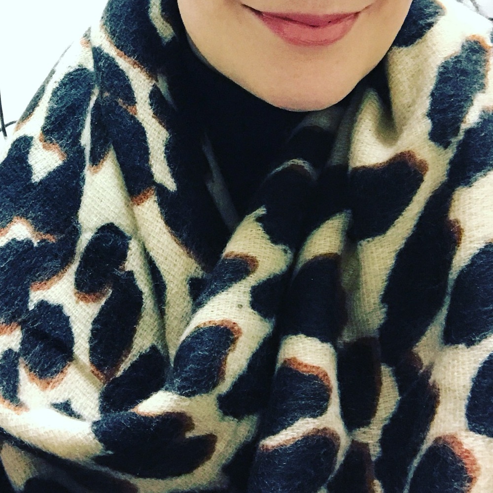 Animal print cost scarf
